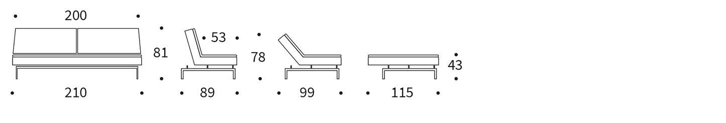 Innovation Dublexo Chrome Sofa Bed 563