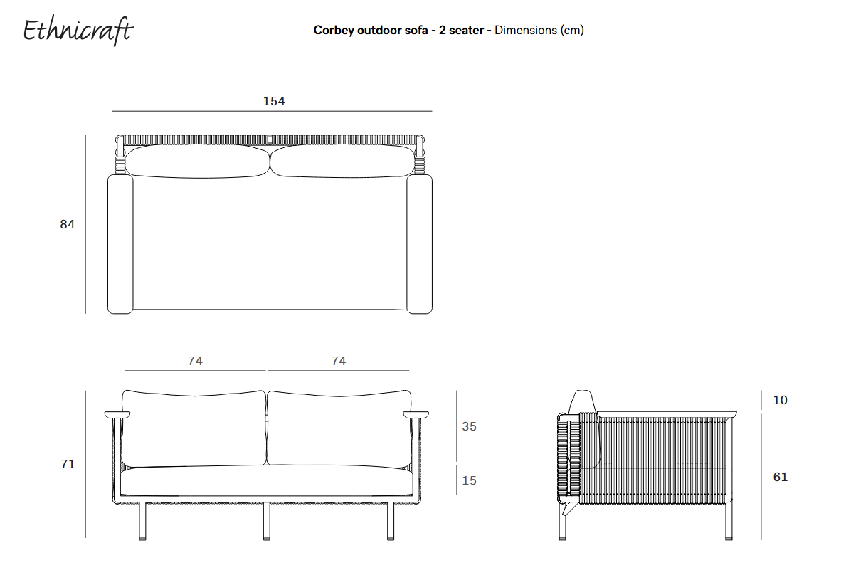 Ethnicraft Corbey Sofa Loungemöbel für Draußen
