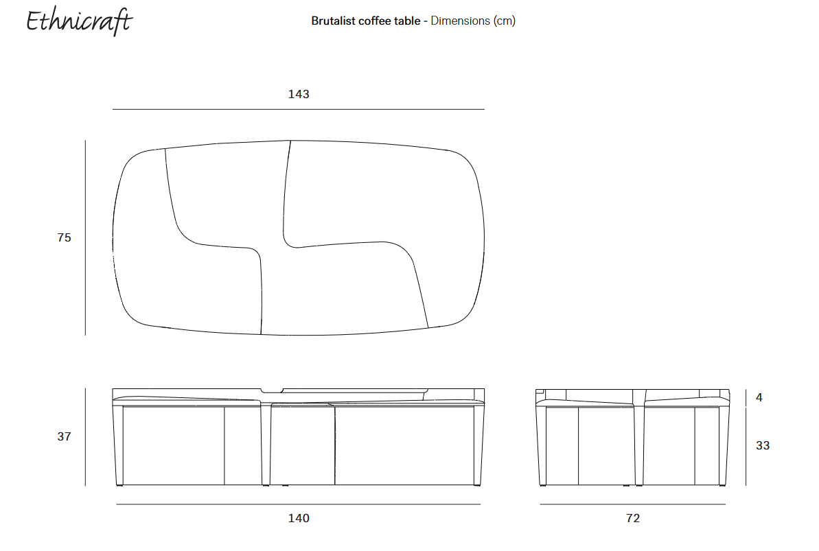Ethnicraft Brutalist Couchtisch