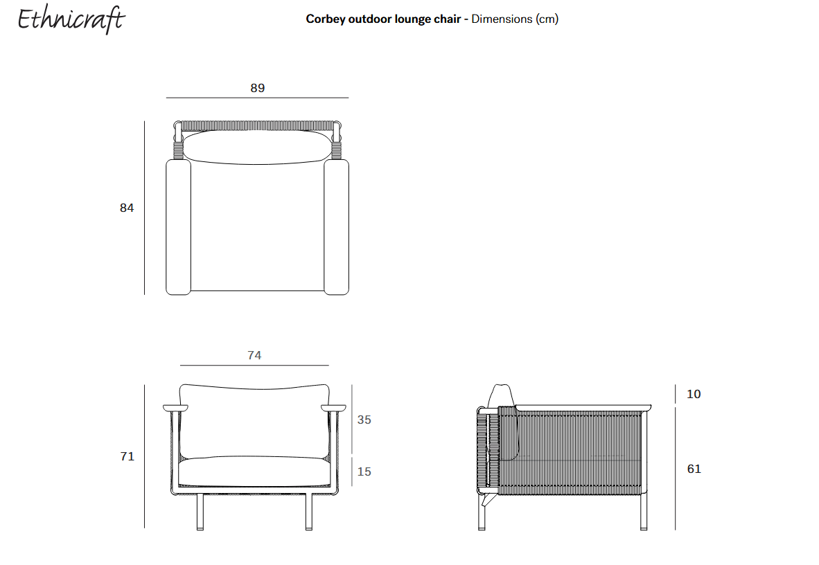Ethnicraft Corbey Sofa Loungemöbel für Draußen