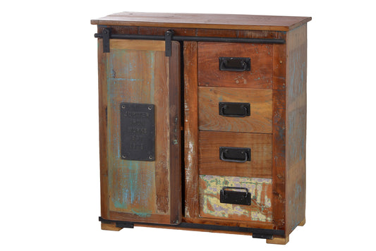 SIT-Möbel JUPITER, Brotschrank, Material: recyceltes Altholz mit Metall, Farbe: natur, bunt