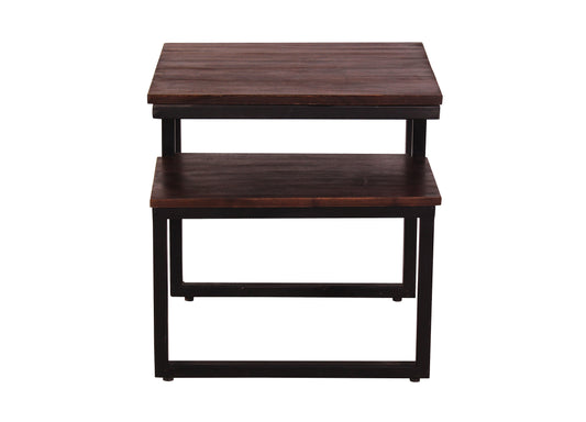 SIT-Möbel ALMIRAH, Beistelltisch, Material: Recyceltes Altholz, Metall, Farbe: braun, schwarz