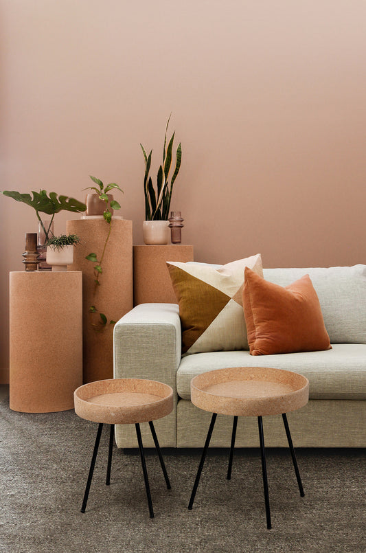 SIT-Möbel CORK, Beistelltisch, 2er Set, Material: MDF, Kork, Metall, Farbe: natur, schwarz