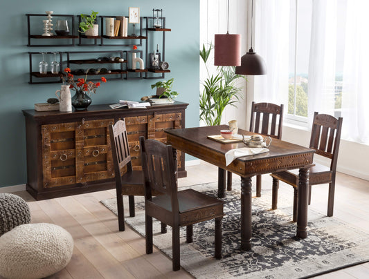 SIT-Möbel ALMIRAH, Wandregal, Material: Recyceltes Altholz, Metall, Farbe: braun, schwarz