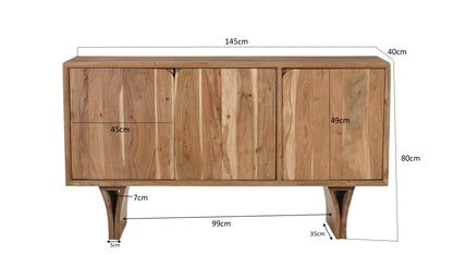 SIT-Möbel WAVE, Sideboard, Material: Akazie, Farbe: Natur