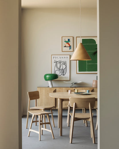 Ethnicraft Bok Eiche ausziehbarer Indoor Tisch Rund