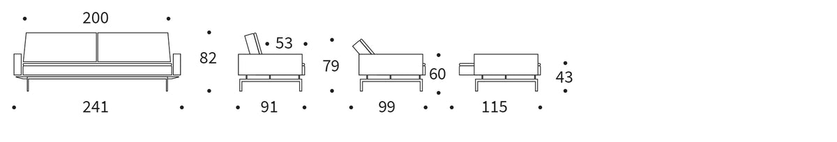Innovation Dublexo Chrome Sofa Bed With Arms 527