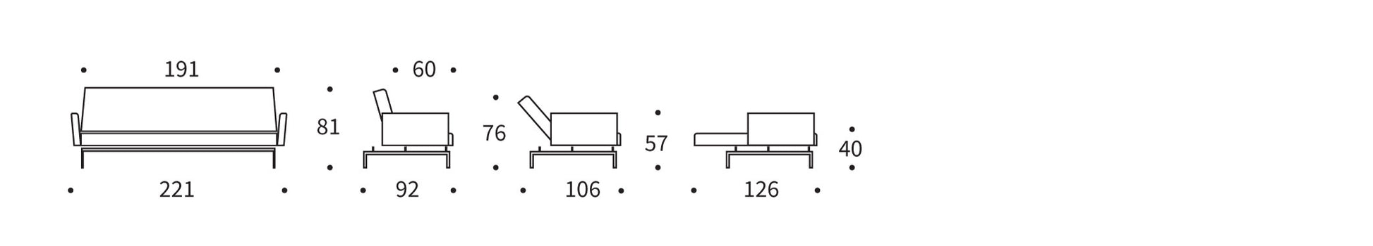 Innovation Jillis Sofa Bed With Arms 280