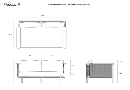 Ethnicraft Corbey Sofa Loungemöbel für Draußen