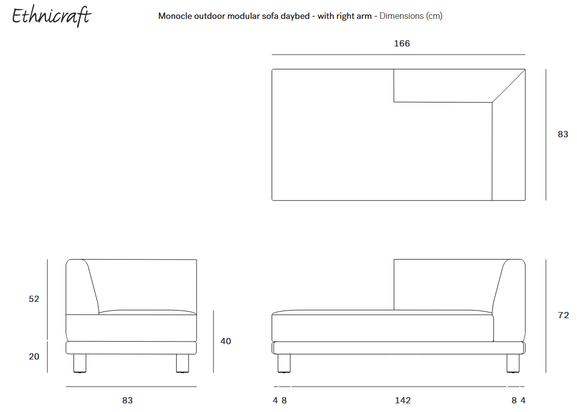 Ethnicraft Monocle Lounge Modulsofa für Draußen