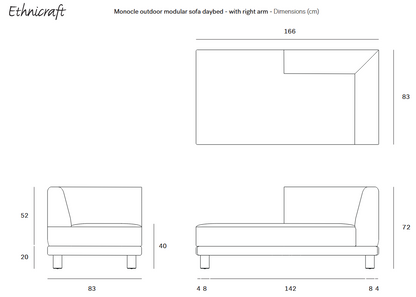 Ethnicraft Monocle Lounge Modulsofa für Draußen