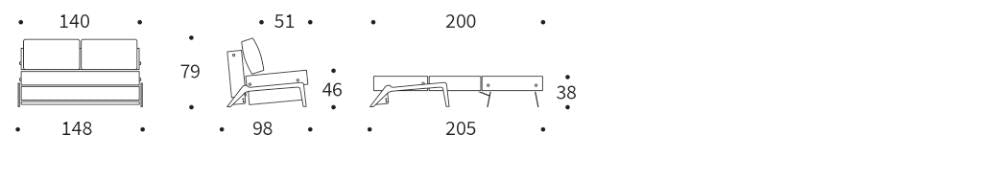 Innovation Cubed Wood 140 Sofa ohne Armlehnen