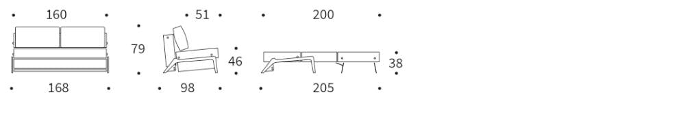 Innovation Cubed Wood 160 Sofa ohne Armlehnen
