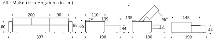 Innovation Newilla Lounger Sofa mit Armlehnen